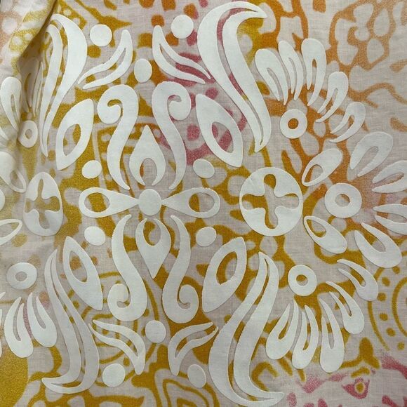 Robert Graham Embroidered Tunic Textured Floral Pink Yellow Ombre Top Size Small - Picture 7 of 11